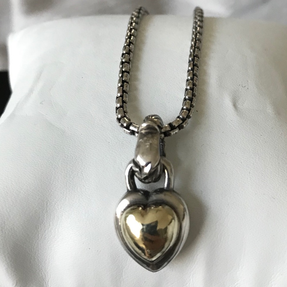 David Yurman Two-Tone Heart Necklace - Picture 2 of 6